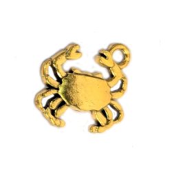 Antique Gold Small Crab Charm