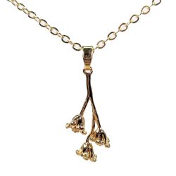 18K Real Gold Plated Triple Flower Necklace