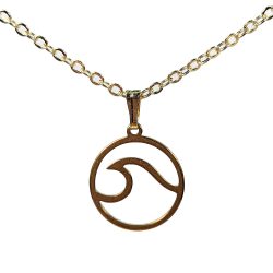 18K Real Gold Plated Stainless Steel Ocean Wave Hoop Necklace