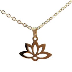 18k Real Gold Plated Stainless Steel Modern Lotus Flower Necklace