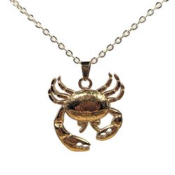 18k Real Gold Plated Stainless Steel Detailed Crab Necklace