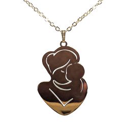 18k Real Gold Plated Stainless Steel Large Mother Baby Necklace