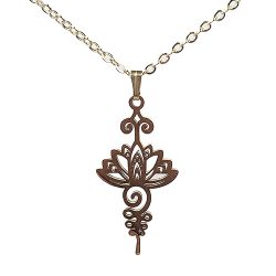 18k Real Gold Plated Stainless Steel Large Decorative Flower Necklace