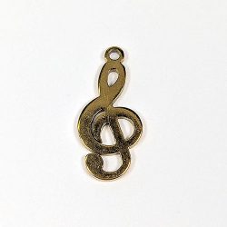 18K Real Gold Plated Stainless Steel Treble Clef Musical Note Charm