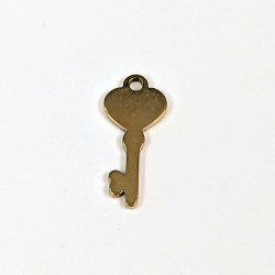 18K Real Gold Plated Stainless Steel Key Charm