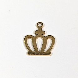 18K Real Gold Plated Stainless Steel Crown Charm