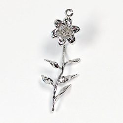 Real Platinum Plated Lily Flower Pendant