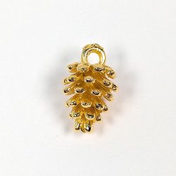Detailed 3D Pine Cone Gold Charm