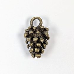 Detailed 3D Pine Cone Pendant Antique Bronze