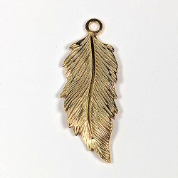 18K Real Gold Plated Stainless Steel Large Crinkle Leaf