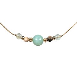 Real Platinum Plated Agates and Gemstone Necklace