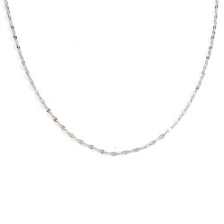 Real Platinum Plated Lip Wave Chain Necklace