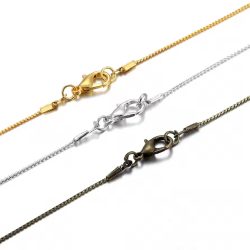 Thin Boston Link Chain Necklace 18" Inch Copper