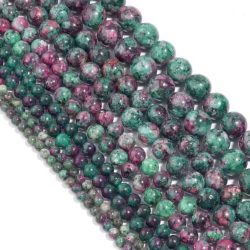 Epidote Zoisite Semi Precious Gemstone Beads 8mm