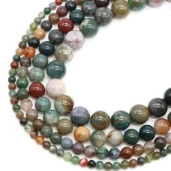 India Agate Semi Precious Gemstone Beads 4mm