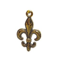 Small Antique Gold Fleur-de-lis Charm