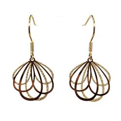 18K Real Gold Plated Stainless Steel Delicate Modern Flower Earrings
