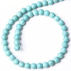 Lite Blue Howlite Semi Precious Gemstone Beads 8mm