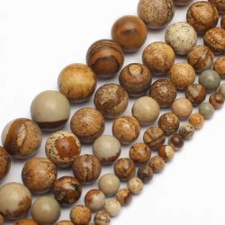 Picture Jasper Semi Precious Gemstone Beads 8mm