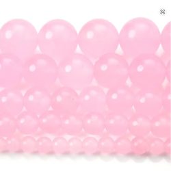 Pink Jade Semi Precious Gemstone Beads 8mm