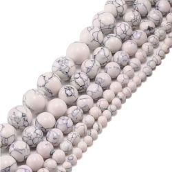 White Howlite Semi Precious Gemstone Beads 4mm
