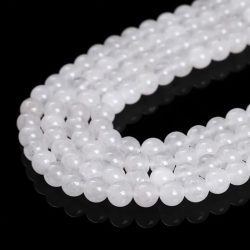 White Jade Semi Precious Gemstone Beads 8mm