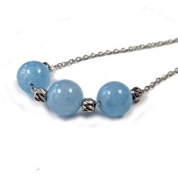 Real Platinum Plated Floating Gemstones Fine Link Chain Bracelet