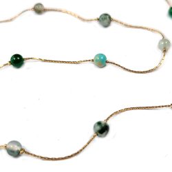 Green Gemstones Boston Link Chain Station Bracelet