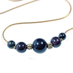 Triple Size Blue Gemstones Real Platinum Plated Bracelet