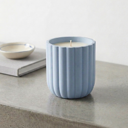 Soy Essential Oil Candle Eco Resin Round Ribbed Pot Jar Holder