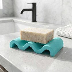 Eco Resin Modern Wave Bathroom Soap Holder Dish