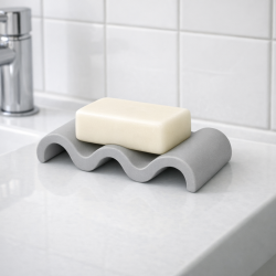 Eco Resin Modern Wave Bathroom Soap Holder Dish