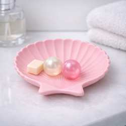 Eco Resin Scallop Shell Trinket Tray Dish
