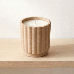 Soy Coconut Essential Oil Candle Marble Eco Resin Ribbed Pot Jar Holder