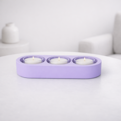 Eco Resin Soy Coconut Essential Oil Triple Tealight Solid Candle Holder