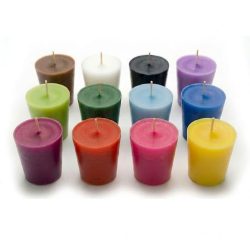 Colorful Soy Coconut Fragranced Votive Candles 3pc
