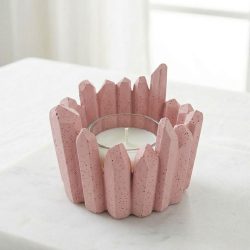 Concrete Crystals Tealight Candle Holder