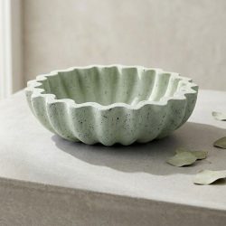 Concrete Flower Wave Round Bowl Dish Trinket Tray