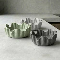 Concrete Irregular Wave Round Bowl Dish Trinket Tray