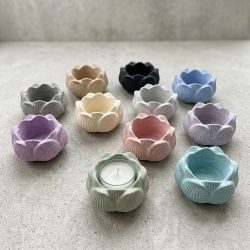Concrete Lotus Flower Tealight Candle Holder