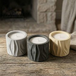 Concrete Small Wave Holder Soy Coconut Essential Oil Candle