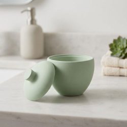 Eco Resin Small Round Jar with Lid Trinket Bowl Dish