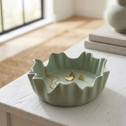 Eco Resin Irregular Wave Round Bowl Dish Trinket Tray
