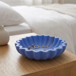 Eco Resin Flower Wave Round Bowl Dish Trinket Tray