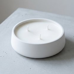 Eco Resin Round Dish Soy Coconut Essential Oil Tri Wick Candle Holder