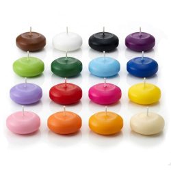Colorful Soy Coconut Fragranced Round Oval Floating Candles 3pc