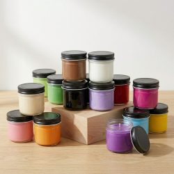 Soy Coconut 4oz Black Lid Maison Jar Colorful Scented Candle