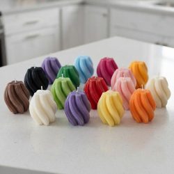 Soy Beeswax 2.5" Wave Colorful Scented Pillar Candles