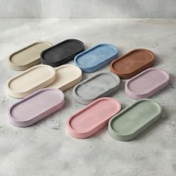 Concrete Modern Simplistic Oval Trinket Tray
