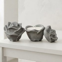 Concrete Rose Frangrance Essential Oil Candle Flower Jar Lid